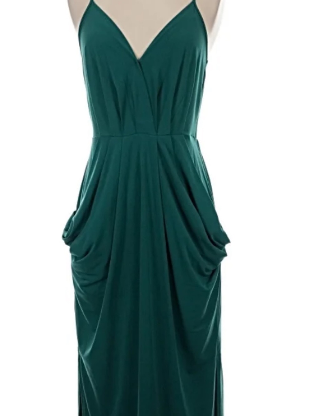 Emerald Green floral BCBG Sleeveless V-Neck racerback Maxi Dress
